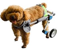 SYFNLPH Silla de Ruedas for Perros pequeños de 2 Ruedas, Carrito de rehabilitación de Aluminio for Mascotas con extremidades traseras paralizadas, Silla de Ruedas for Perros de 3 a 15 kg.(XS)
