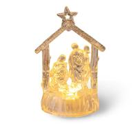 SYFUNLV Lámpara LED de Belén Jesús, decoración de religión, funciona con pilas, colores cálidos, para habitaciones, decoración del hogar, Navidad, cumpleaños, regalos de Pascua (estilo 2)