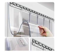 SYFXZZDS Cortinas Exterior Puerta de Tiras Anti-rasguños Cortina de láminas de PVC, Comercial Industrial Cortina PVC Transparente para Congelador Depósito Puertas(75x200cm/29.53x78.74in)