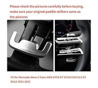 SYGDSG0 2 piezas de extensión palanca cambios volante for Clase E AMG GT50 GT 53 E53 E63 GLS53 W213 2021 2022 Hoja paleta cambio fibra carbono embellecedor decorativo rojo Accesorios