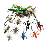 Syglawnd 22PCS Juguetes de Insectos realistas Figuras de Animales realistas Insectos de plástico para favores de Fiesta de cumpleaños de Halloween