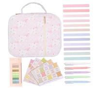 Syglawnd Estuche Bíblico para Mujer Kit Bíblico de Gran Capacidad con Pestañas, Bolígrafos, Notas Adhesivas, Resaltadores, Kit de Estudio de Biblias con Asa 8.9x11.4x3.2 Pulgadas Estilo 2, Diario