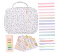Syglawnd Estuche bíblico para Mujer Kit bíblico de Gran Capacidad con pestañas, bolígrafos, Notas Adhesivas, resaltadores, Kit de Estudio de Biblias con asa 8.9x11.4x3.2 Pulgadas Estilo 4, Diario