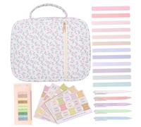 Syglawnd Estuche Bíblico para Mujer Kit Bíblico de Gran Capacidad para Estudio, 8.9x11.4x3.2 Pulgadas, con Mango, Pestañas, Bolígrafos, Resaltadores de Notas Adhesivas, Estilo 4