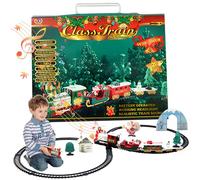 Syglawnd Juego de Tren eléctrico, Juego de Tren navideño para niños, música eléctrica simulada con vagones y vías Juegos navideños clásicos para Alrededor del árbol para Vacaciones de Invierno