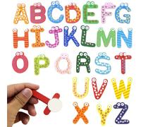 Syglawnd Letras y números magnéticos, 1 Juego de imanes para refrigerador, Letras y números magnéticos de Madera de Colores, Alfabeto Educativo para niños pequeños para Uso Diario