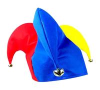 Syglawnd Sombrero de payaso, sombrero de bufón de la corte, divertido payaso arlequín con campanas, tamaño uniforme, accesorio de disfraz de bufón de la corte para fiesta del festival