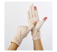 SYGZMY Guantes Cortos de Ciclismo de Primavera y Verano for Mujer, Guantes de conducción de protección Solar de algodón Fino con Medio Dedo(3-Pack)