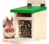 SYH&AQYE 100pcs Wooden Squirrel Feeder House, Squirrel Feeding Station, Squirrel House with Chipmunk Feeding Station for Backyard and Garden