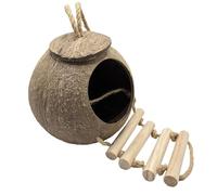 SYH&AQYE 2 Unidades de cabaña Nido de pájaro de Coco con Escalera, Piel de Coco con Escalera, Nido de cría de cáscara de pájaro de Coco for Loro, Periquito, agapornis, pinzón, Canario