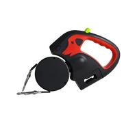 SYH&AQYE Correa for Perro retráctil Doble, Correa for Perro con Mango Antideslizante y extensión sin enredos de 360°, Linterna LED, Soporte for Bolsa de Caca, pasear a 2 Perros(Rojo)