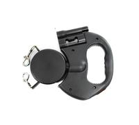 SYH&AQYE Correa for Perros Doble Retráctil 3M, Banda de Nailon Sin Enredos de 360°, con Linterna LED, Linterna Recargable for Caminar con 2 Perros, Bloqueo con Un Toque(Negro)