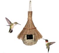 SYH&AQYE Nido de pájaro de Paja, Tejido a Mano, casa for pájaros, pájaro Colgante, Nido de Loro Delicado for Periquito, Paloma, cacatúa Canaria