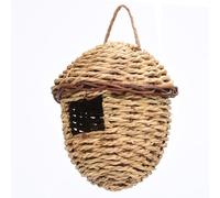 SYH&AQYE Nido de pájaro Tejido a Mano, casa de colibrí, Casas de pájaros de Hierba pequeña, Bolsillo de Descanso for cabaña de pájaros de Fibra Natural for jardín, Patio, césped, Oficina, Interior