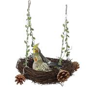 SYH&AQYE Nido de ratán Natural, Cama Colgante for pájaros, Planeador de azúcar, Columpio, Juguetes for Periquito, cacatúa, Agapornis, Conure, Planeador de azúcar, Canario(L)