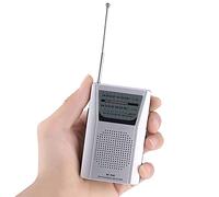 SYH&AQYE Radios de Onda Corta Portátiles, Mini Radio Universal Receptor Mundial FM/Am Portátil Altavoz Incorporado Plateado, con Conector de Auriculares Estándar