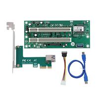 SYH&AQYE ST46 PCIE Tarjeta de Expansión PCI Express de 1X A 2 Puertos, Tarjeta Adaptadora de Extensor de Convertidor de Interfaz de 4 Pines con Cable de Puerto USB3.0 para Poder de la PC