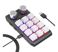 SYH&AQYE Teclado de Juego mecánico con una Mano con Cable, 12 Teclas UWBT Red Switch-Swappable para Juegos y diseño PS 3D MAX Ae AI Custom Teyboard (Blanco)