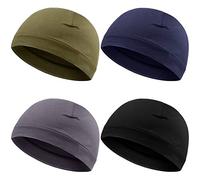 Syhood 4 Gorras de Calavera de Algodón (Negro, Gris, Verde Militar, Azul Marino)