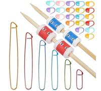 Syhood Accesorios de Herramientas de Tejer Básicos, Incluidos 4 Contadores de Filas en Diferentes Tamaños, 20 Marcadores de Punto de Bloqueo de Ganchillo y 6 Soportes de Puntada de Varios Tamaños