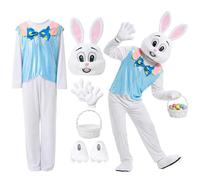 Syhood Disfraz de conejo de Pascua para adultos, disfraz de conejo blanco para hombres y mujeres, suministros de fiesta de Pascua, cosplay (talla M)