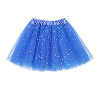 Syhood Falda de Tutú de Niñas de 2 a 8 Años de Tul de 3 Capas Falda de Ballet con Lentejuelas de Estrella de Baile (Azul Oscuro)