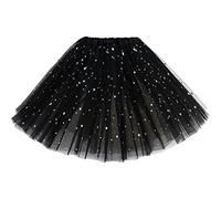 Syhood Faldas de Tutú de 3 Capas Falda de Tutú de Baile de Lentejuelas de Princesa (Negro)