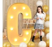 Syibelters Letra C gigante luminosa LED de 100 cm, panel luminoso en mosaico para carpa, letras LED para San Valentín, cumpleaños, Navidad, Año Nuevo