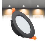 Syibelters Luces LED empotrables de techo de 7 W, 108 mm, blanco cálido, 3000 K, 7 W, 240 lm, corte Φ80-90 mm, AC110-240 V, ultra delgado, panel de luz LED para sala de estar, pasillo, 1 paquete