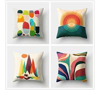 Syiboo Vistoso Cojines 50x50cm,Funda de Almohada de Moderna Decorativa Cojín Decorativo para Sofá,Decoración para Casa,Estampado por Ambos Lados Juego de 4 Exterior Cojines a310