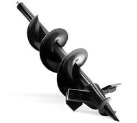 SYITCUN Barrena de tierra de 10x60cm para suelos duros y pedregosos, broca para plantar de servicio pesado con punta doblemente afilada, barrena espiral para jardín y cavadora de hoyos para plantar