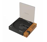 syitren R300 Reproductor de CD portátil Bluetooth de escritorio retro para el hogar, sin altavoces, batería recargable, pequeño y compacto, reproductor de CD vintage, salida SPDIF, marrón