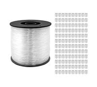 SyiXute 1 Rollos 0,8mm x 200m Hilo De Nylon Transparente,Sedal Monofilamento de Nailon con 120 Manguitos de Engarce de Aluminio para Pescar y Hacer Manualidades