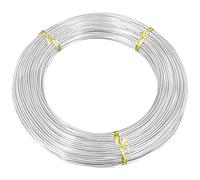 SyiXute 1 Rollos Alambre De Aluminio 1,5 mm x 50 m,Alambre Manualidades,Flexible Alambre De Aluminio,Alambre de Modelado para Joyeria Alambre de Metal Flexible Y Moldeable,Plata