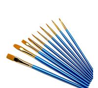SyiXute 10 Piezas Pinceles Pintura Acrílica,Pinceles de Nylon para Acuarela,Óleo,Cara,Dibujo de Líneas,Pinceles de Artista Set para Principiantes,Profesionales y Amantes de la Pintura (Azul)