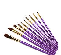 SyiXute 10 Piezas Pinceles Pintura Acrílica,Pinceles de Nylon para Acuarela,Óleo,Cara,Dibujo de Líneas,Pinceles de Artista Set para Principiantes,Profesionales y Amantes de la Pintura (Púrpura)
