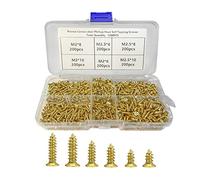 SyiXute 1200 Piezas Tornillos Autorroscantes Pequeños,Tornillos para Madera M2/M2,5,Pequeños Tornillos Autorroscantes de Cabeza Plana Cruz 6mm/8mm/10mm para Equipos de Oficina,Muebles de Madera