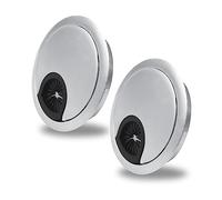 SyiXute 2 Piezas Ojal de Escritorio de 60mm,Pasacables Escritorio de Metal,Mesa Pasacables Redondos,Ojal de Cable de Escritorio para el Hogar y la Oficina (Plata)