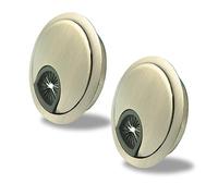 SyiXute 2 Piezas Ojal de Escritorio de 60mm,Pasacables Escritorio de Metal,Mesa Pasacables Redondos,Ojal de Cable de Escritorio para el Hogar y la Oficina (Bronce)