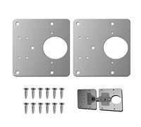 SyiXute 2 Piezas Placa de Reparación de Bisagras,9 x 9 cm,Acero Inoxidable Placa Reparación Accesorio con Orificio y Tornillos,Placas de Soportes de Reparación para Gabinete Muebles Ventana