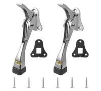 SyiXute 2 Piezas Topes para Puertas,Aleación De Aluminio Pedal Tope Puerta con Altura Ajustable,Tope de Puerta Kickdown con Parachoques de Goma Suave para Puerta Interior Exterior