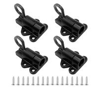 SyiXute 4 Piezas Cierres de Pestillo Automático,Perno de Puerta Aleación de Aluminio,Perno de Puerta de Resorte con Tornillos para Ventanas,Puertas de Madera,Armarios (Negro)