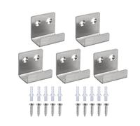 SyiXute 5 Piezas Soporte de Exhibición de Baldosas de Cerámica,Ganchos Resistentes De Acero Inoxidable,Soporte En Ángulo En U con Tornillos para Colgar en el Baño y la Cocina (Plata)