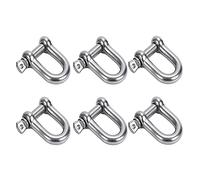 SyiXute 6 Piezas M6 Grilletes,D Anillo Grillete,Acero Inoxidable 304 D Grillete para Aparejos Pesados,Transporte,Grilletes de Cadena de Acero