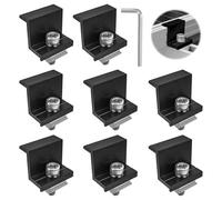 SyiXute 8 Piezas Soportes en Z para Paneles Solares,30 mm Soporte Placas Solar,Abrazaderas para Panel Solar de Aluminio para Autocaravana,Bbarco,Coche,Camiones (Negro)