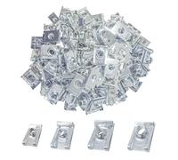 SyiXute 90 Piezas Tuercas de Clip Tornillos Coche,M4 M5 M6 M8 Tipo U Tuercas de Clip de Metal para Automóviles Guardabarros de Parachoques