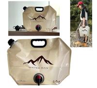 syiyunran Bidón de Agua Plegable - Bidon Agua Potable Contenedor Agua, Caqui 1 Piezas con Tapa Sellada y asa Transporte Reutilizable Adecuado para Exteriores, Camping Cuello Ancho Bolsa 8L