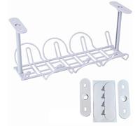 Syiyunran Cable Management Duct Organizador Cables - 1 Piece White Under Desk Rack Storage Tray for Organising Cabl Apto para Almacenamiento de Cables Regletas de Enchufeses and Sockets The.
