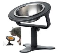 Syiyunran Comederos Elevados para Gatos - 1 Pieza, Negro, Gatos Accesorios Ajustable Pet Holder Cuenco Perro Comedero Elevado Gato, Permite a su Mascota Comer, Beber con Comodidad