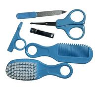 Syiyunran Cuidado Lima Set Para CortaúñAs Bebé - 6 In 1baby Manicure Set And Pedicure Set, Nail Scissors, Scissors, Nail File, Brush, Hair Brush, For Newborn Infants Toddlers (Blue)